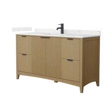 Wyndham Collection WCF9191-60S-VCA-UNSMXX Palmilla 60" - Natural Oak / Carrara