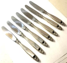 Set of 7 Lunt Counterpoint Sterling Silver HH Individual Butter Spreaders 6.25