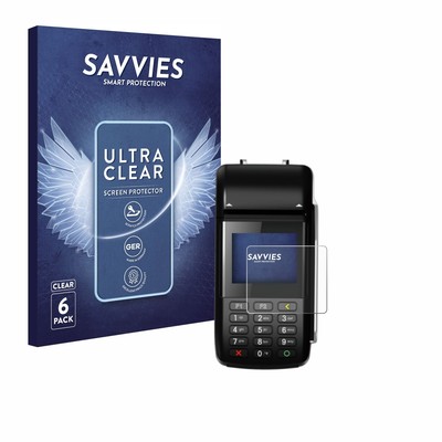 Savvies 6x Folie für Pax D210 Schutzfolie Displayschutz Display Schutz Klar