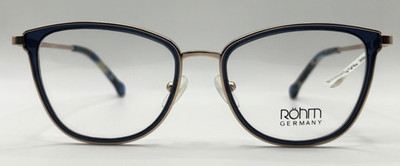 Röhm Germany Brille Gestell Blau Gold Cateye 51-18 Damen