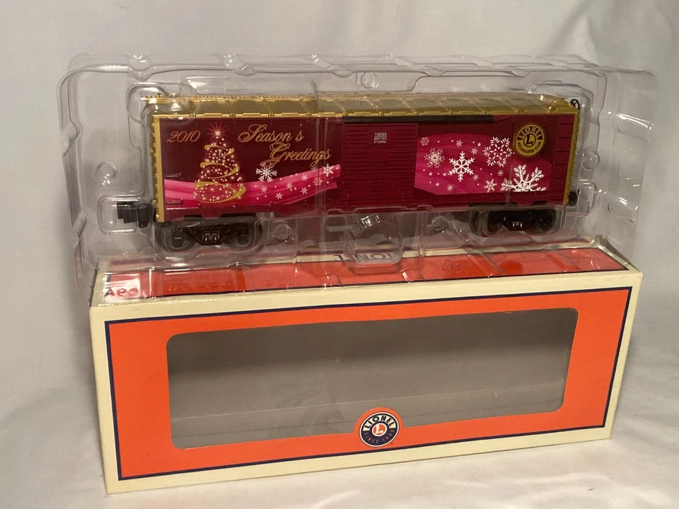 Lionel Christmas Train 6-15035 in box O gauge scale 2010 LRRC Christmas Boxcar - Image 2 of 4