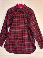 Vintage Pendleton Red Green Plaid 100% Virgin Wool Shirt Men's Large Made in USA
