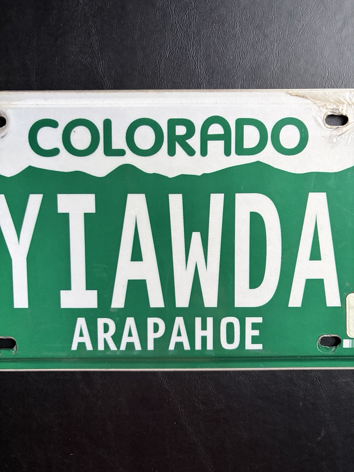 2001 Colorado License Plate Personalized Vanity YIAWDA Arapahoe County