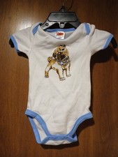 RARE 1990’s Vintage Blue Fisher Price Baby Sleeper Bodysuit 0-3 Months PUG