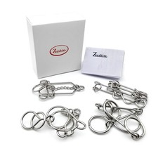 Zooshine 4PCS Advanced Metal Brain Teasers Puzzles Higher Small, Color