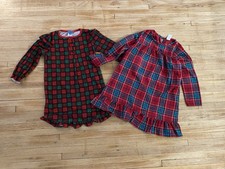 Girl 7/8 Plaid Red Green Winter Christmas Night Gown Gymboree lot of 2 