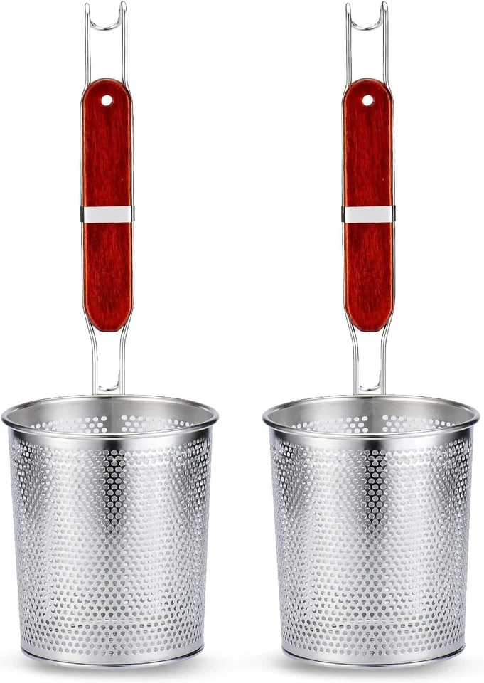 TENTA KITCHEN 2 pezzi di filtro per pasta in acciaio inox micro-perforato con ma - Immagine 2 di 4