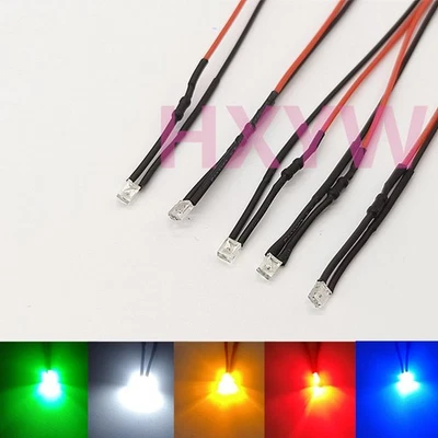 2x3x4mm Pre-Wired Square LED Light Emitting Diode various colours 2V - 220V