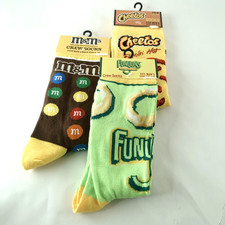 Novelty Socks Bundle - 3 Pair - MNMs, Funyuns, and Cheetos - Colorful Socks NEW