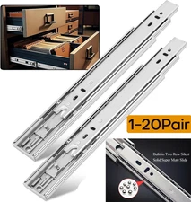 10"-22" Heavy Duty Full Extension Ball Bearing Drawer Slides  Track Rail 100-lb