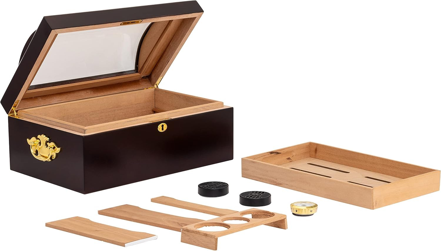 IL Duomo Cigar Humidor for 150 Cigars with Glass Dome & Cedar Tray