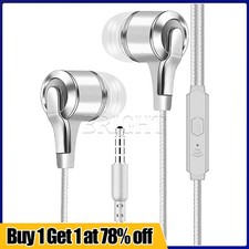 Wired Headphones Earphones for Phones Tablets In Ear Deep Bass 3.5mm AUX Jack