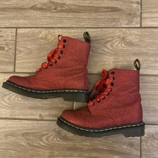 Doc Martens 1460 Pascal AirWave Red Glitter Boots Size 5 US L