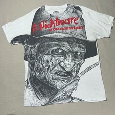 A Nightmare on Elm Street Freddy Krueger Graphic T-Shirt White Mens Medium 2018
