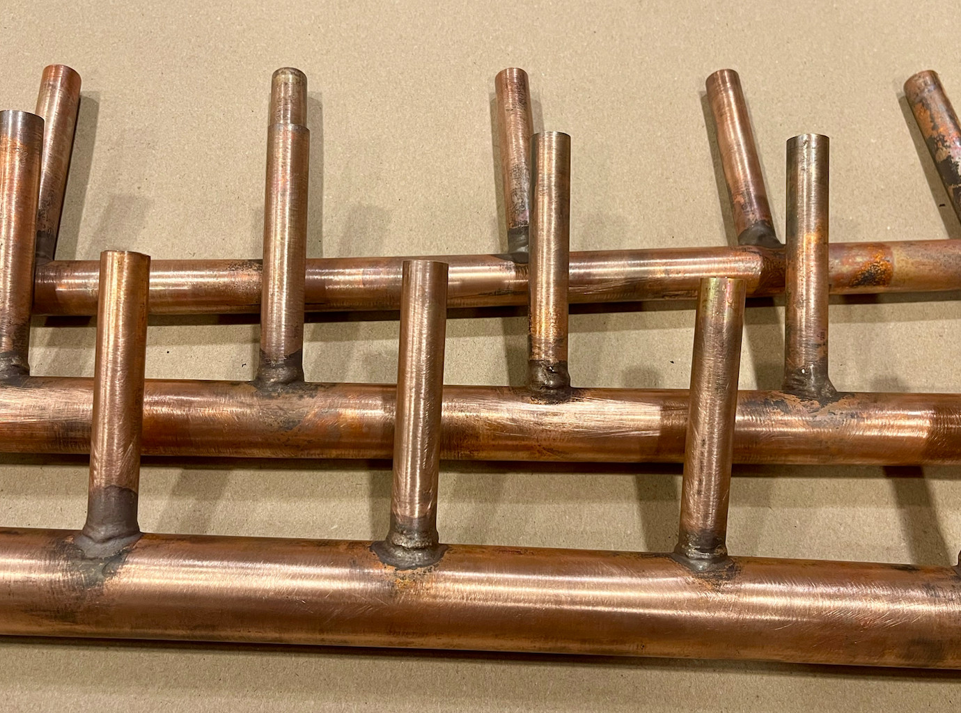 Customized Branch Copper Manifold Type M( 2" x 1" )- 6" spacing Navien boiler
