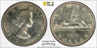 1957 Canada Silver Dollar • PCGS Uncirculated Details (Cleaned) • Gold Shield