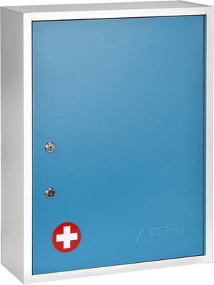 Lockable Wall-Mounted Medicine Cabinet with Dual Keys - Blue 21''x16''x6