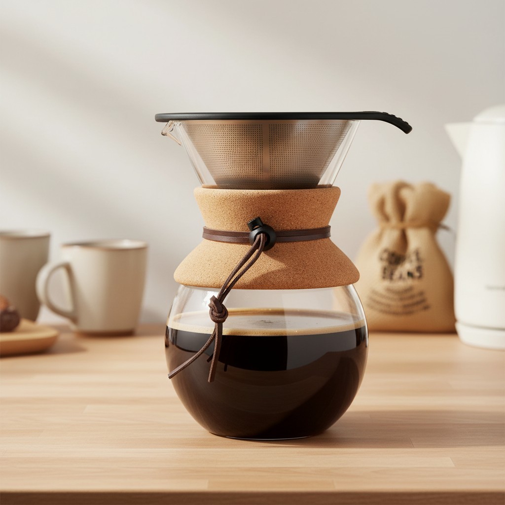 With Stainless Steel Filter & Cork Band Design