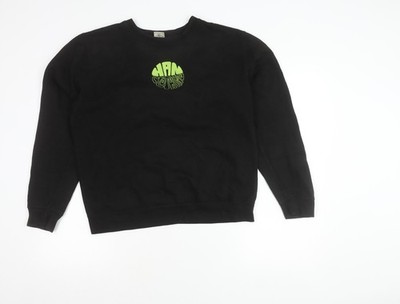 Han Herren Schwarz Medium Pullover Sweatshirt Rundhals Logo Baumwollmischung