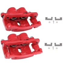 Rear Brake Calipers w/ Bracket Pair For GMC Sierra 2500 GMC Yukon XL 2500 Red