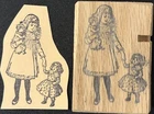 Rubber Stamp Victorian Girls With Doll
