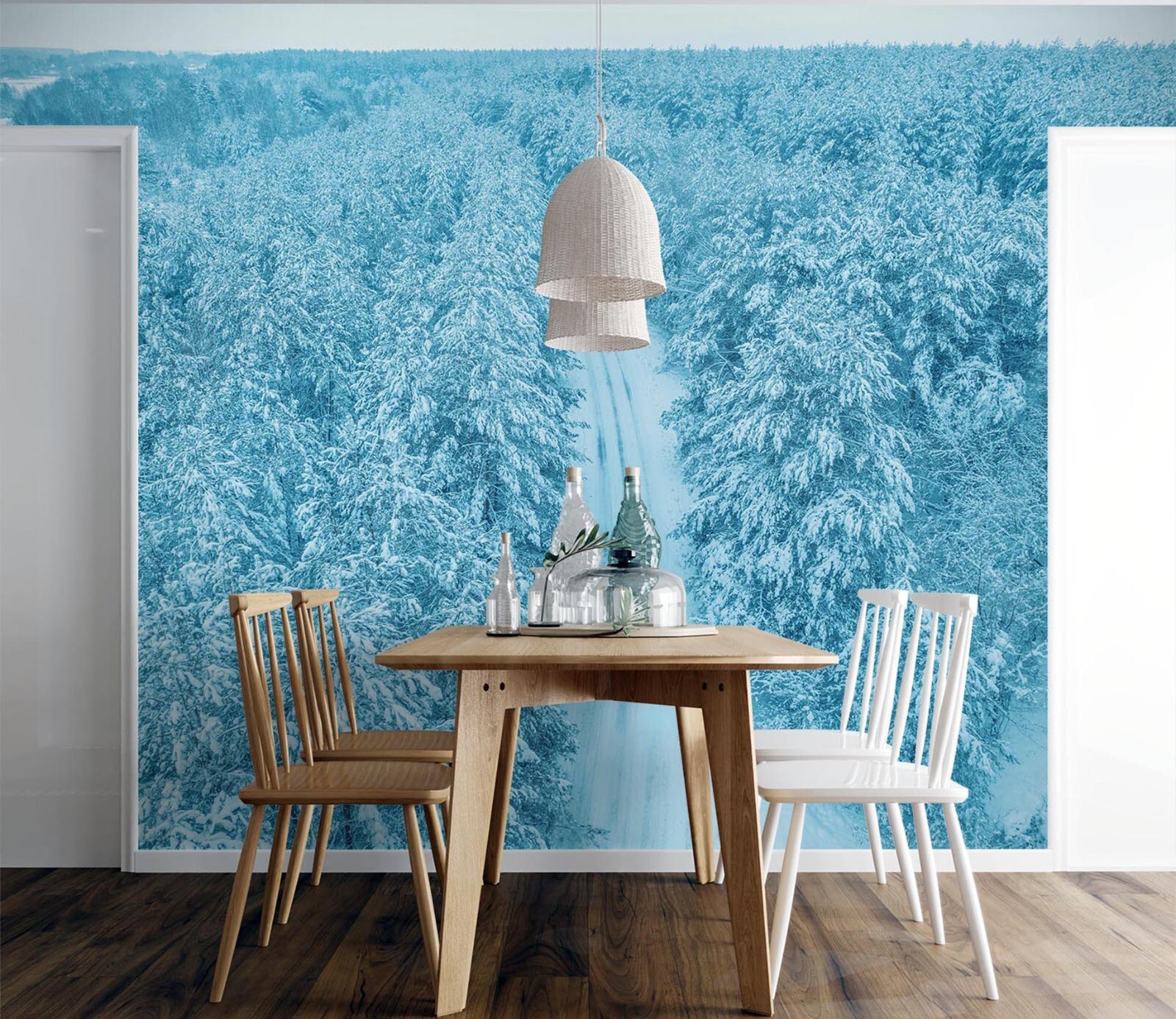 3D Snowy Forest G9577 Wallpaper Wall Murals Removable Selfadhesive