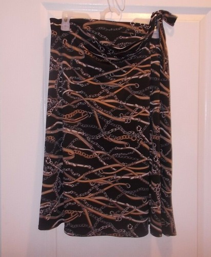 Wonder Brand Women's Size Large Knee Length Stretchy Wrap Skirt