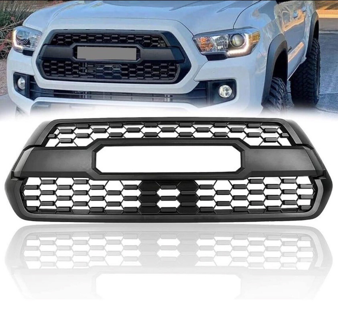 For Toyota Tacoma SR SR5 TRD 2016-2022 Front Bumper Grille Hood Grill Mat Black