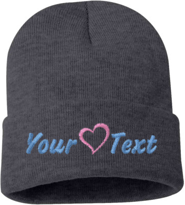 Custom Embroidery Beanie Personalized Embroidered Beanie Knit Cap w/Cuff