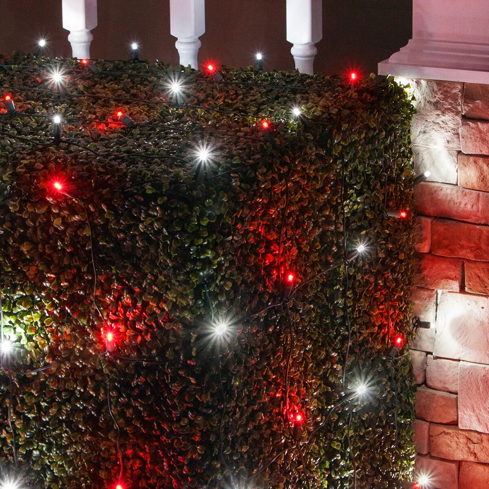 100 LED Net Christmas Lights for Trees Bushes, Green Wire, 4'x6', 14 Colors - Image 2 of 4