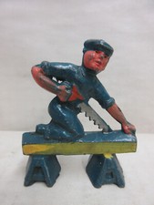 Vintage Manoil M153 41/25 Carpenter Sawing Lumber Lead Toy Figure Figurine