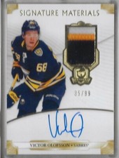2019-20-THE CUP  ROOKIE- VICTOR OLOFSSON  R.C. AUTO PATCH  #/ 99! BUFFALO SABRES