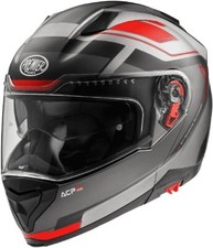 Casco Moto Premier Delta Evo AS17 Grigio Rosso Opaco Modulare Apribile TAGLIA L