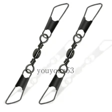 Double Fishing Snap Swivel Stainless Steel Safety Snap Fishing Swivel 13lb-101lb