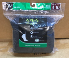 Athletic Works Black Ankle Socks Womens 10 Pack F19