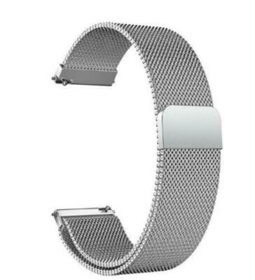 Milanaise Uhrband 24 mm Magnetverschluss Edelstahl silber Quick Release