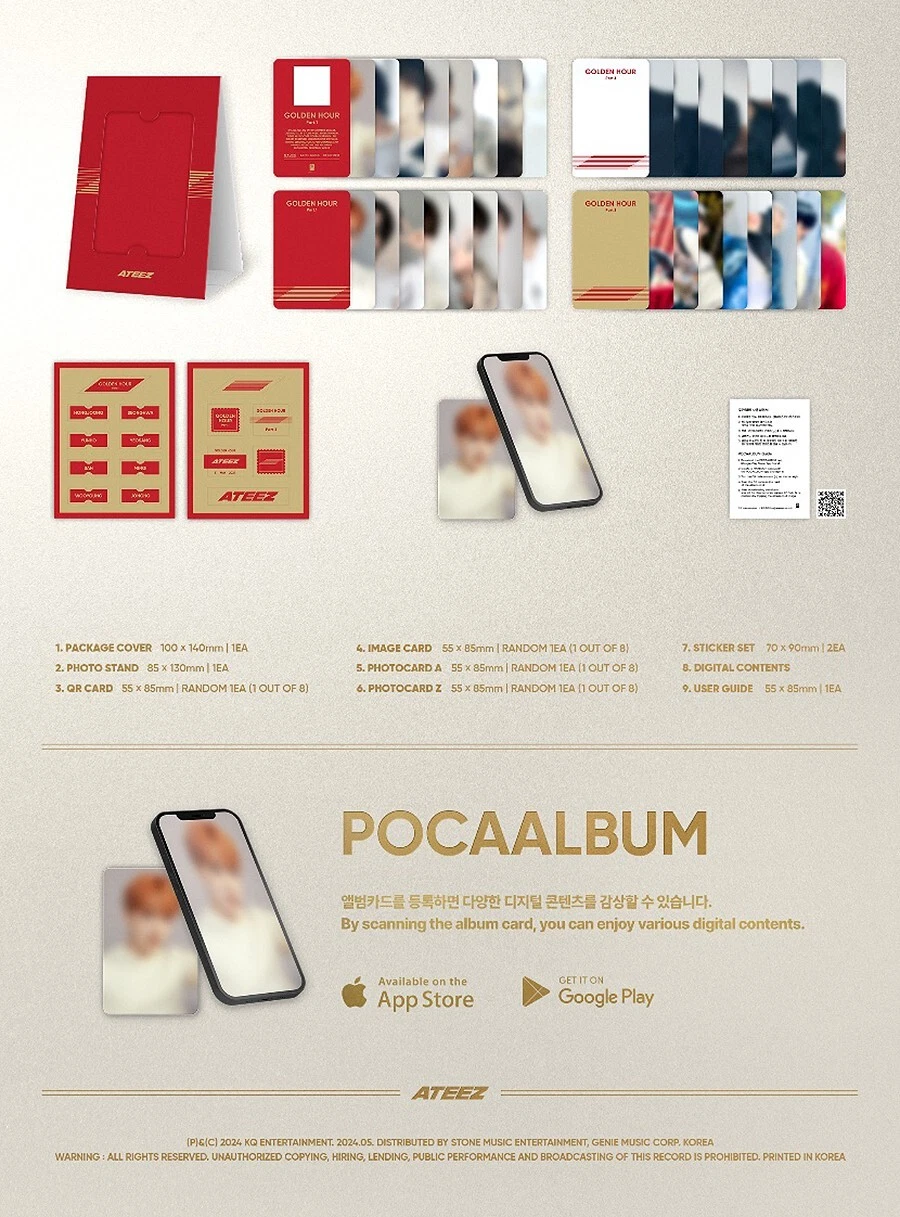 GOLDEN HOUR : Part.1 POCAALBUM 未開封 10個ポカ ATEEZ GOLDEN HOUR:PART.1 10th Mini Album POCA Ver/QR Card+3
