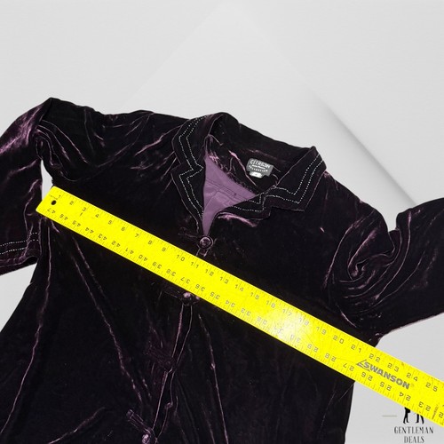 Vintage Citron Santa Monica S Silk Blend Set Jacket Top Bottom Pants Velvet READ - Picture 15 of 19