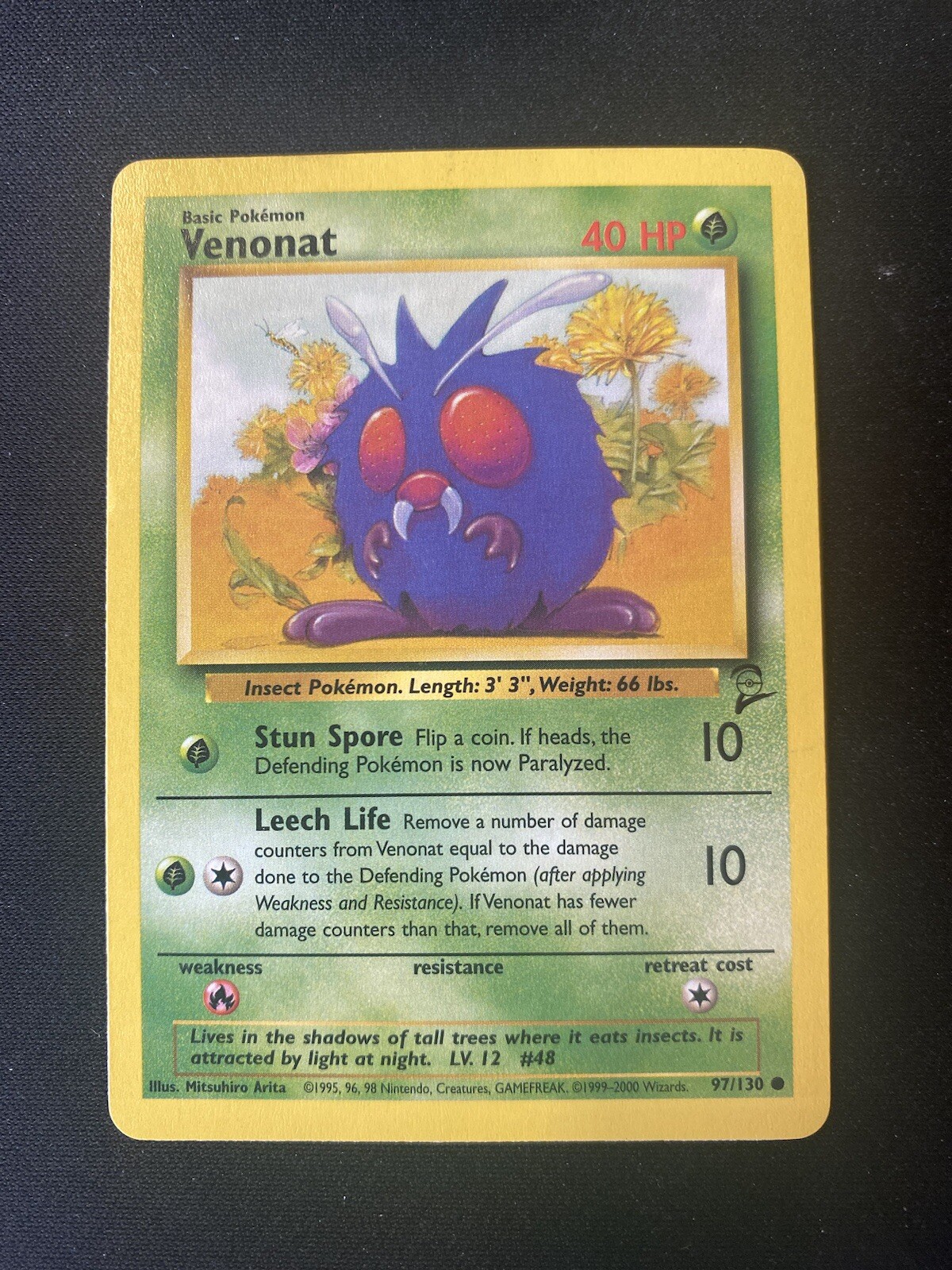 Pokemon Base Set 2 COMMON Venonat 97/130 - Near Mint (NM)