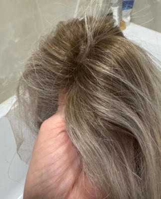 extra rooted light blonde Lace Front European 100% Human Hair ombre wavy Wig