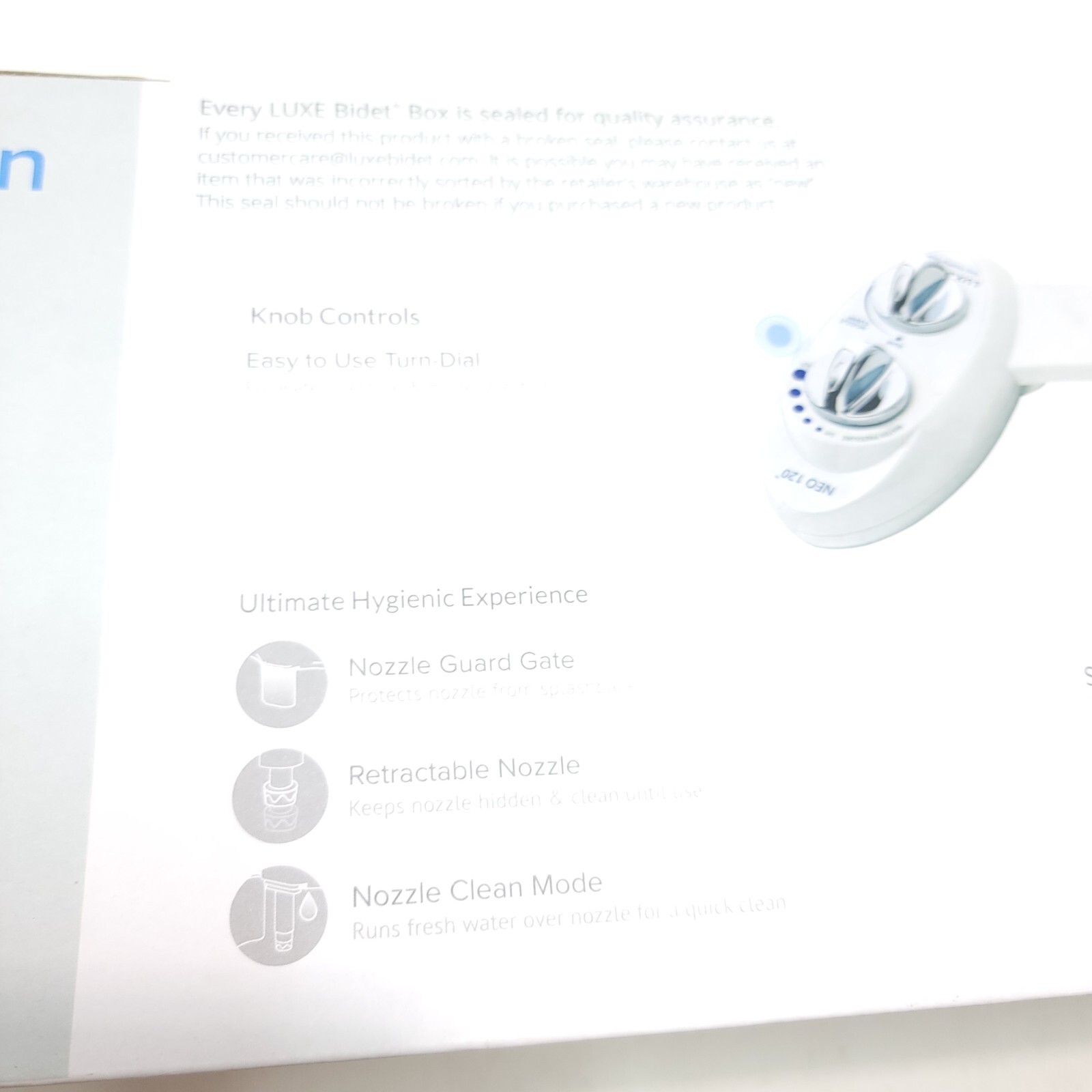 LUXE Bidet Neo 120 Self Cleaning Nozzle Fresh Water NonElectric