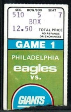1979 TODD CHRISTENSEN ROOKIE NFL DEBUT FOOTBALL TICKET GIANTS EAGLES PHIL SIMMS 