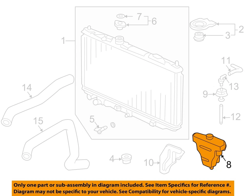 Used Engine Coolant Reservoir fits: 2005 Honda Accord  Grade A - Image 3 of 4