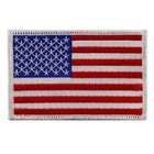 AMERICAN FLAG EMBROIDERED PATCH iron-on WHITE BORDER US UNITED STATES SHOULDER