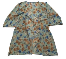 Women's Pink Blue w Orange Florals Beach Cover Up NWOT