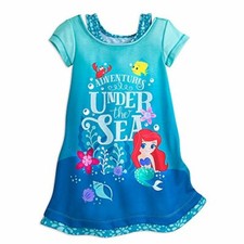 Disney Ariel and Flounder Adventures Under The Sea Nightgown, Size 4