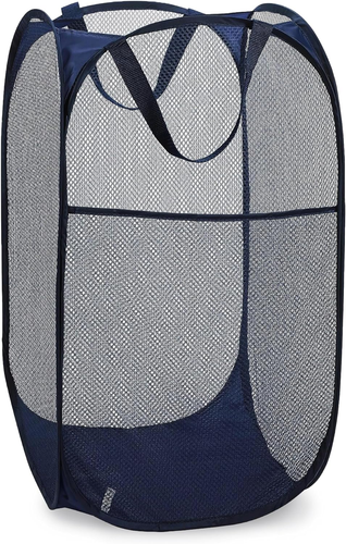 Navy Blue Collapsible Mesh Hamper - 14" x 14" x 24 - Picture 10 of 12