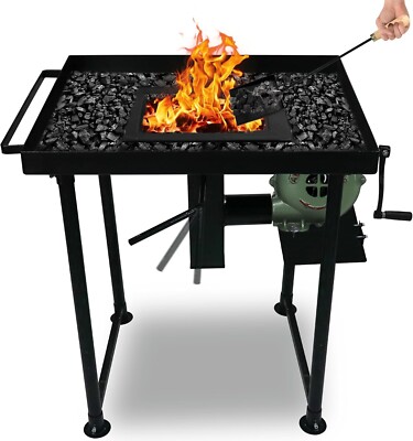 Coal Forge Stand with Fire Pot & Hand Blower -  Blacksmithing Starter kit
