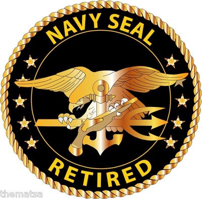 10cm Auto-Aufkleber Sticker Decal Navy Seal Retired Oficer Gold Trident F2211