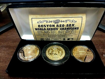 KAPPYS HIGHLAND MINT BOSTON RED SOX WORLD CHAMPS 3 PIECE MEDALLION SET GS8001